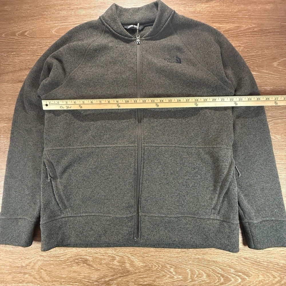 The North Face Jacket Men's L Green Full Zip Fleece Sweater Knit Coat Outdoor - Picture 7 of 11